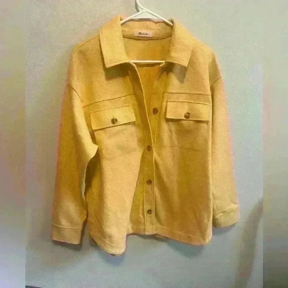 Madewell Brushed Herringbone Knit Shirt Jacket Size M - Picture 3 of 11